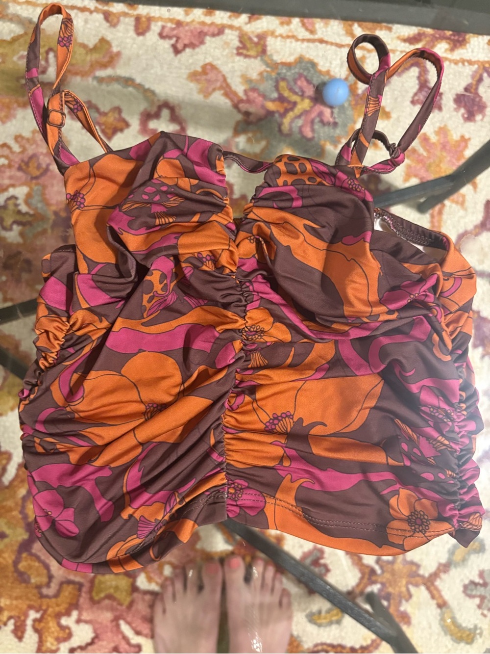 Urban Outfitters Orange/Brown/Pink Crop Top